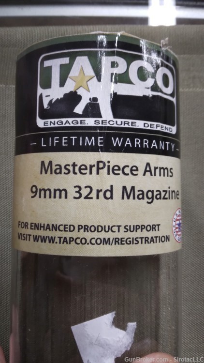 TAPCO 9MM 32 RD MAGAZINE FOR MASTERPIECE ARMS. USED-img-0