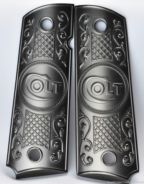 PEWTER Plated Metal Colt 1911 Govt/Commander Size Grips BRAND NEW-img-0
