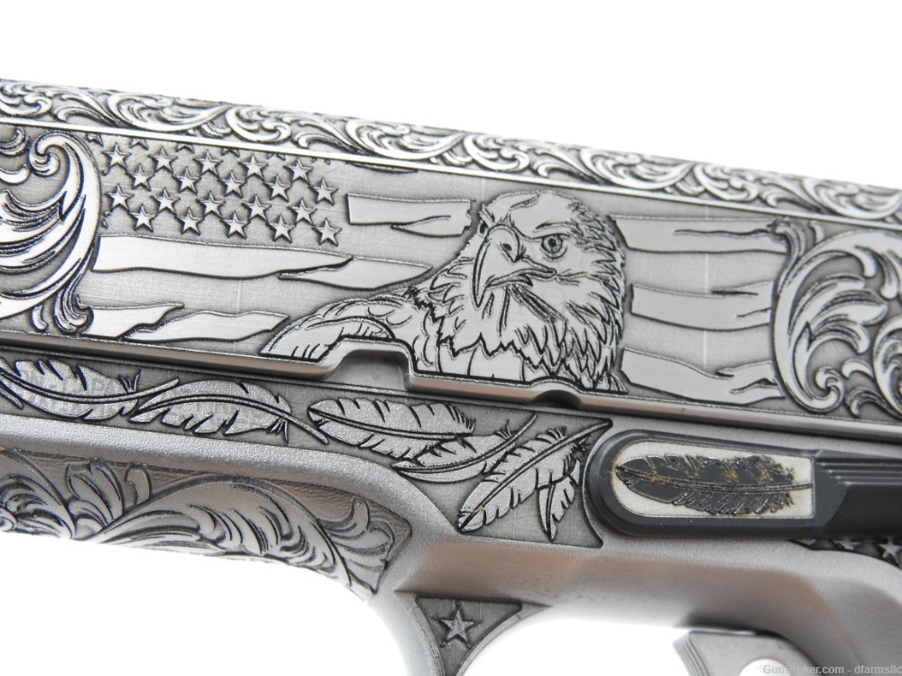 Rare Custom Engraved S&W Smith & Wesson 1911 E Series 45 ACP US Patriot-img-20