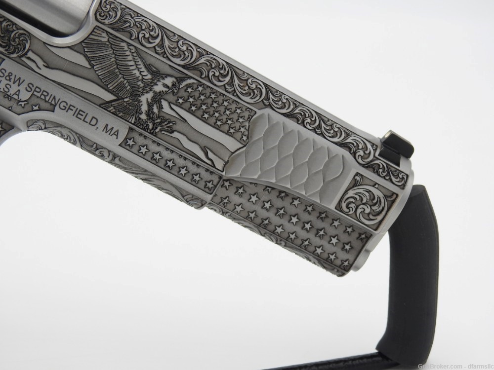 Rare Custom Engraved S&W Smith & Wesson 1911 E Series 45 ACP US Patriot-img-11