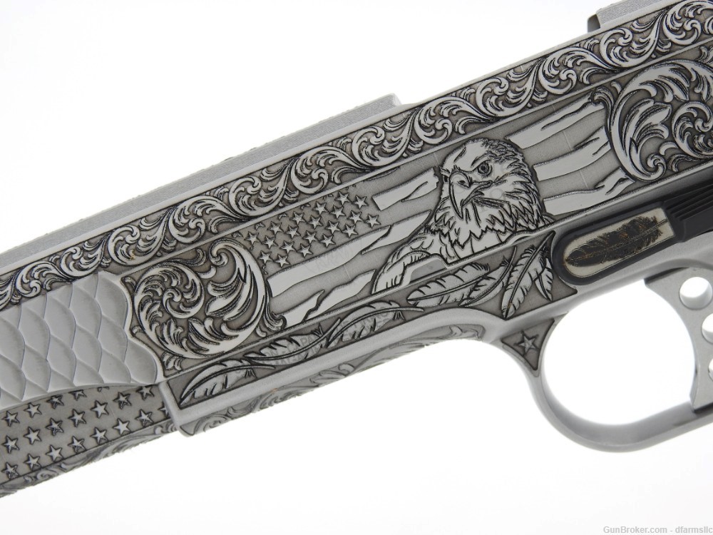 Rare Custom Engraved S&W Smith & Wesson 1911 E Series 45 ACP US Patriot-img-4