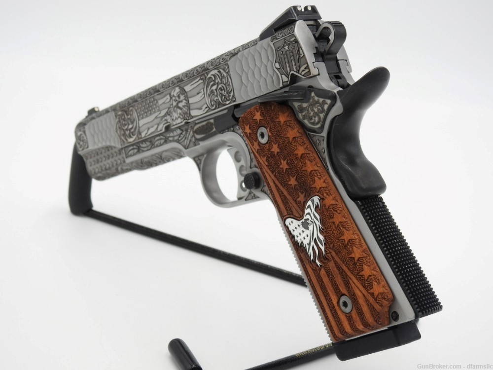Rare Custom Engraved S&W Smith & Wesson 1911 E Series 45 ACP US Patriot-img-8