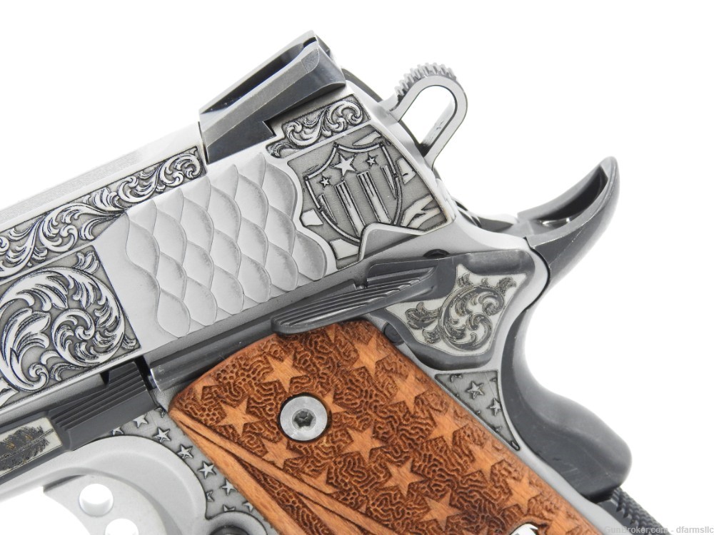 Rare Custom Engraved S&W Smith & Wesson 1911 E Series 45 ACP US Patriot-img-6