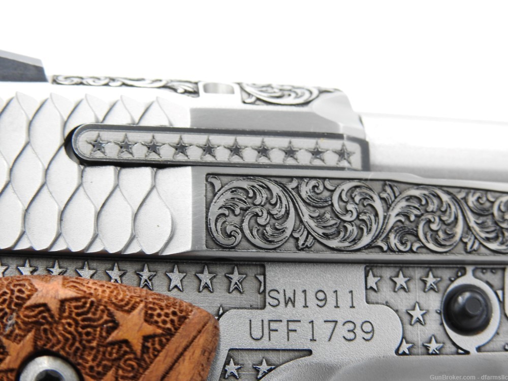 Rare Custom Engraved S&W Smith & Wesson 1911 E Series 45 ACP US Patriot-img-19