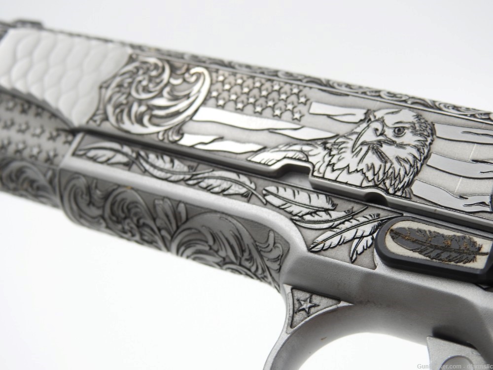 Rare Custom Engraved S&W Smith & Wesson 1911 E Series 45 ACP US Patriot-img-21