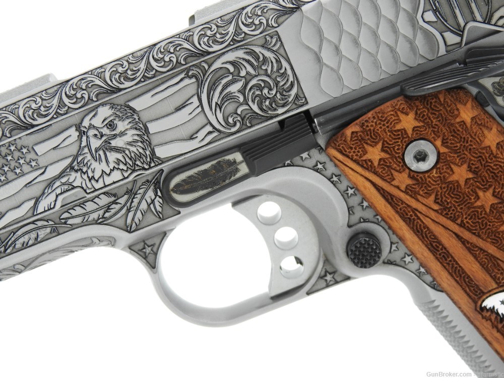 Rare Custom Engraved S&W Smith & Wesson 1911 E Series 45 ACP US Patriot-img-5