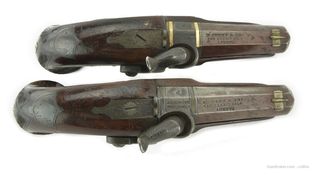 Very Fine Deluxe Henry Derringer Pair Marked N. Curry (AH4518)-img-2