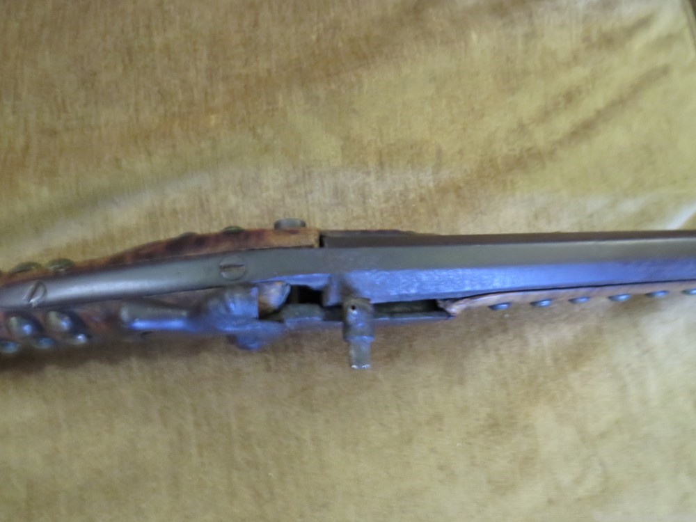 ANTIQUE 1840s AMERICAN INDIAN PERCUSSION FUR TRADE GUN 102 BRASS TACKS !   -img-31