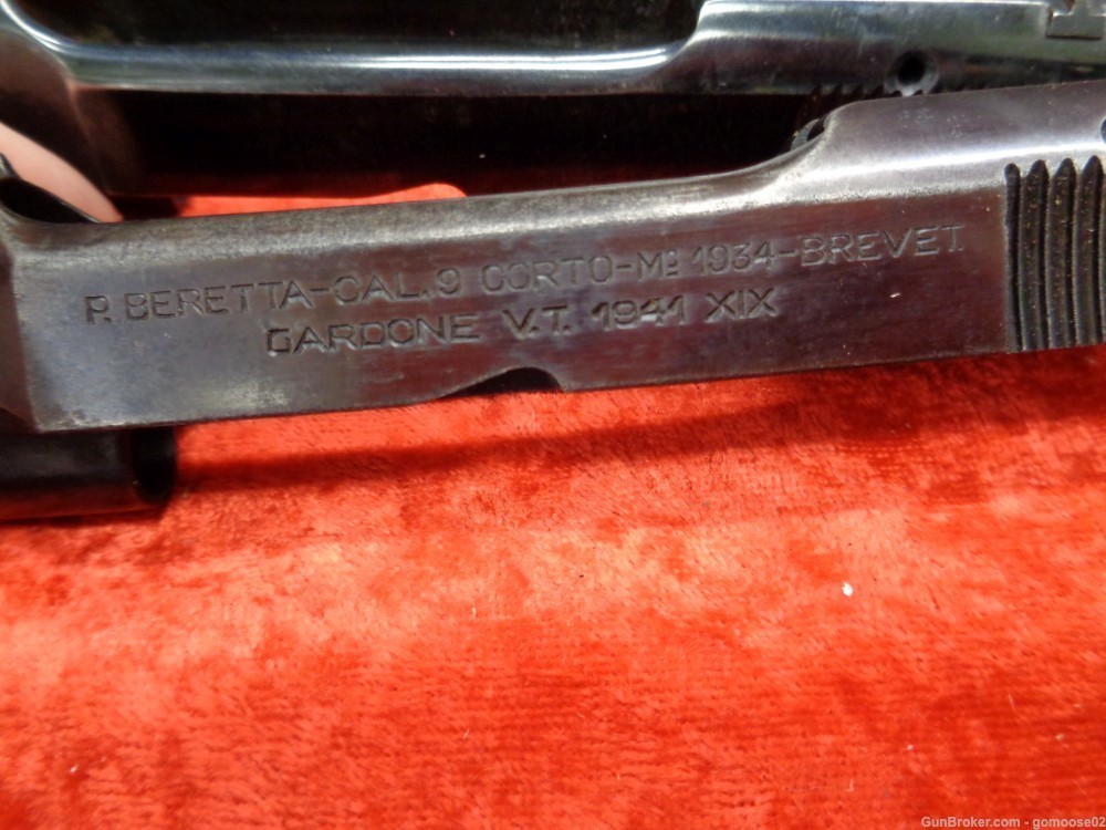 4 Beretta Model 1934 380 Semi Automatic Pistol Slide 1940 1941 Brevet Italy-img-7