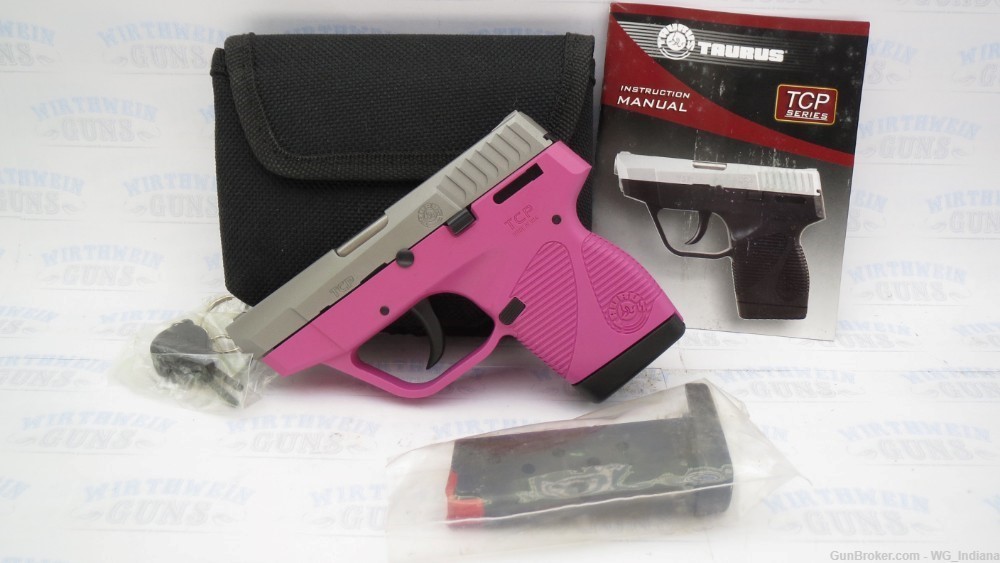 Taurus PT-738 TCP Stainless RASPBERRY 2 mags NEW IN BOX 6+1 .380 -img-0