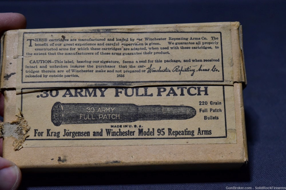 Winchester Vintage Ammunition, 30-40 Krag, WWI  *UNOPENED*-img-0