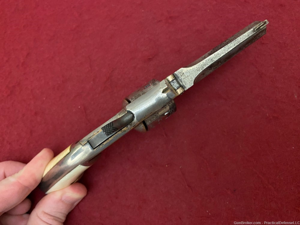 American Standard Tool Company Tip Up .22 Long, Nickel, Ivory Grips-img-2