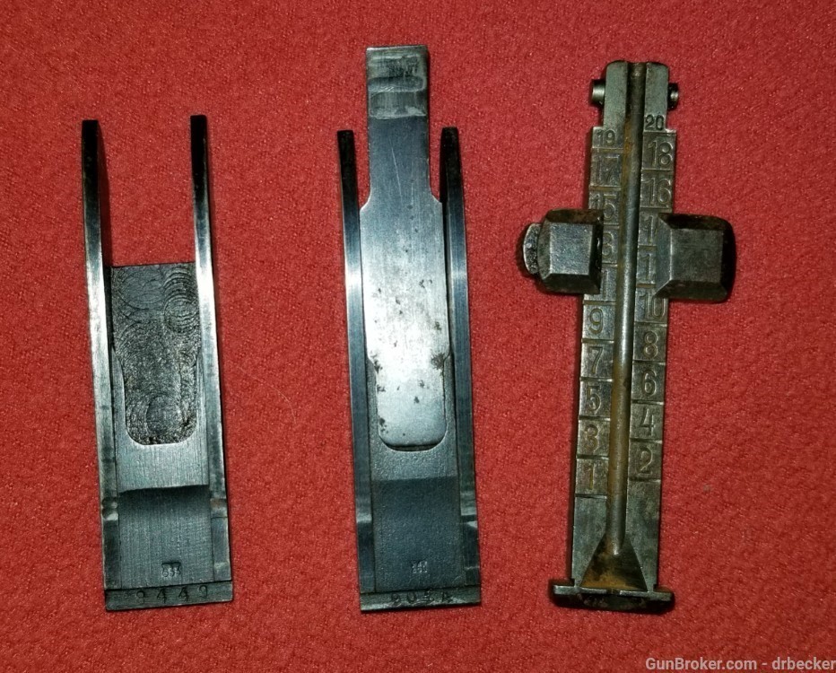 Three German Mauser rear sight parts with Wafenampts on them -img-0