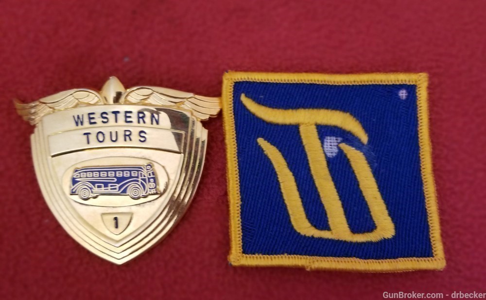Scarce Western Tours bus line hat badge and patch No1 -img-0