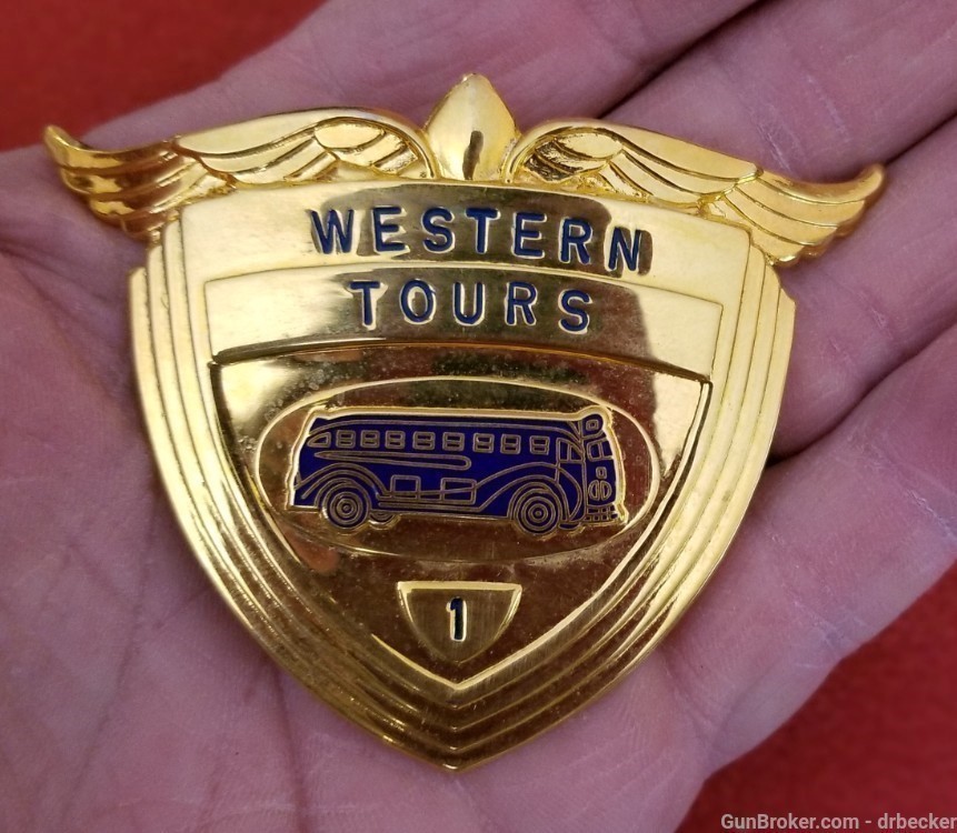 Scarce Western Tours bus line hat badge and patch No1 -img-2
