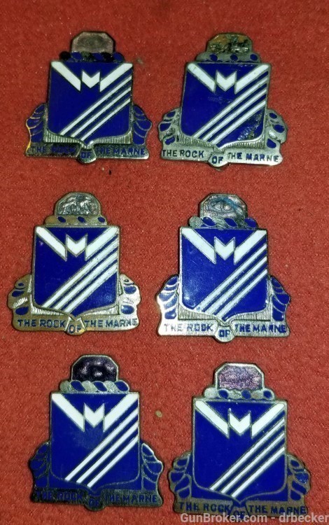 collection of 6 Distinctive Insignia The Rock of the Marne 38th infantry -img-0