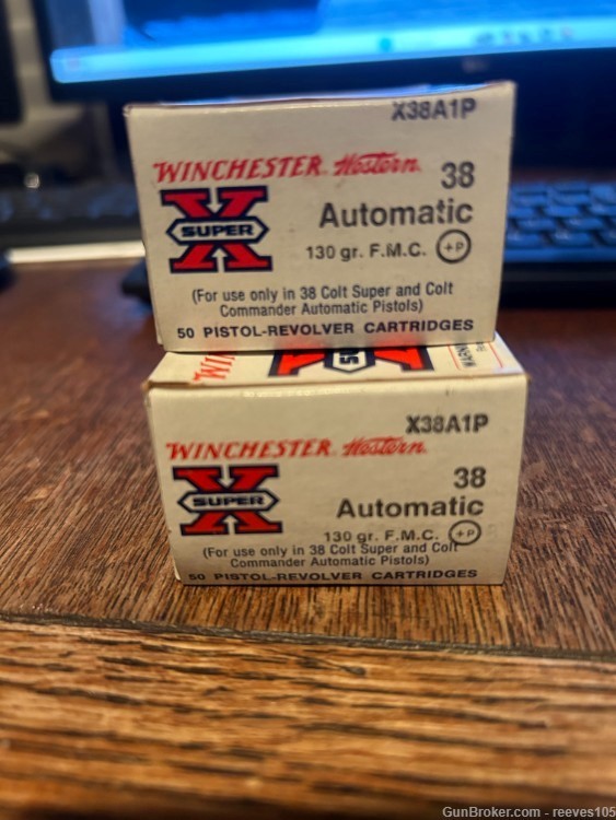 38 Automatic +P Winchester 130gr. FMC 2 Boxes of 50-img-0