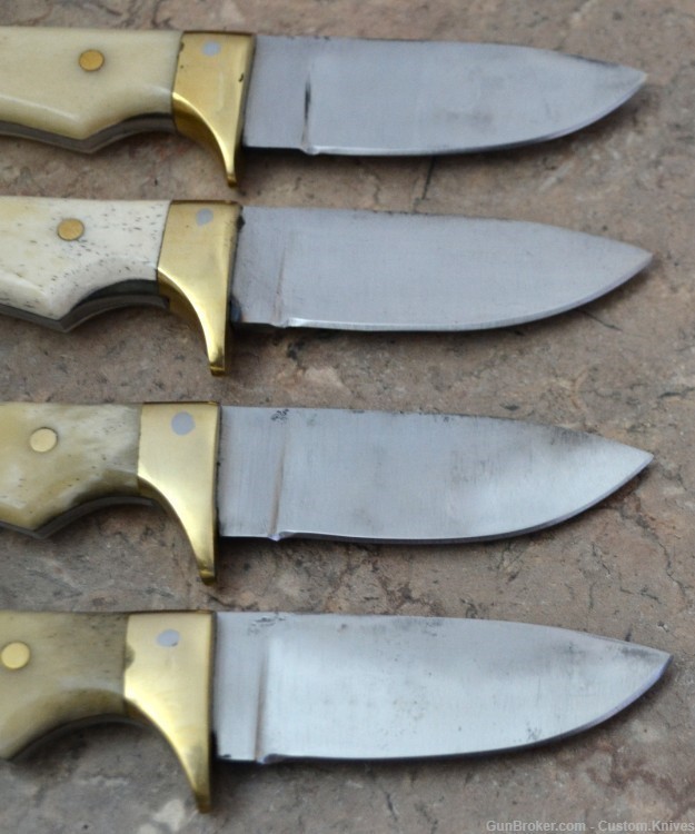 Custom Made Surgical Steel Set of 4 Hunting Knives Bone Handles (AS 10)-img-4