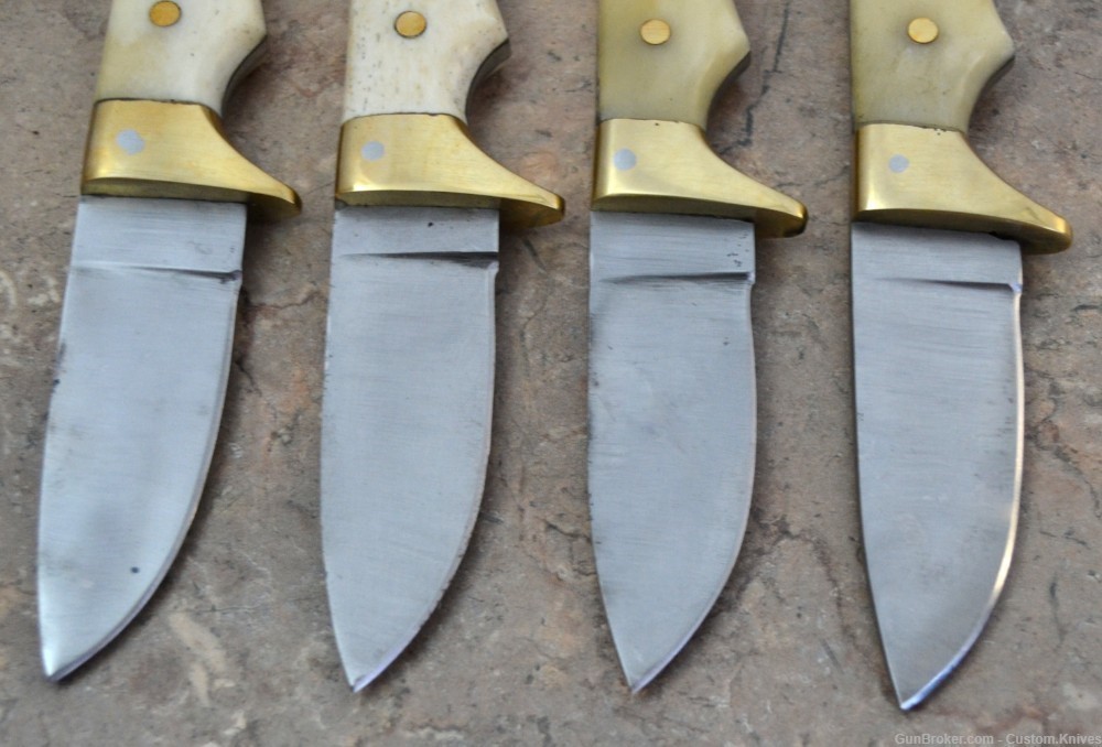 Custom Made Surgical Steel Set of 4 Hunting Knives Bone Handles (AS 10)-img-2