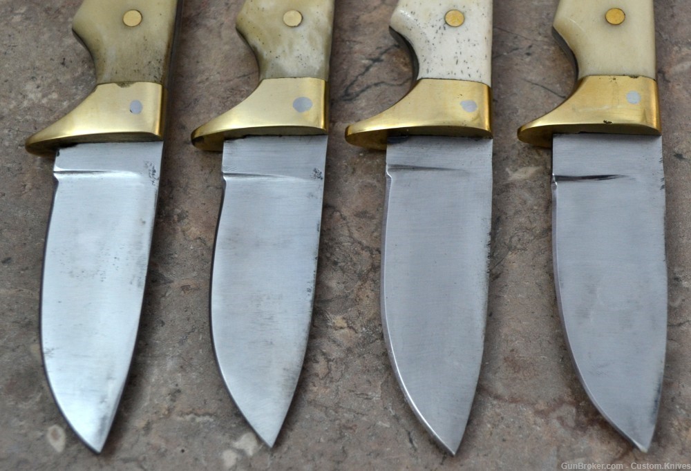 Custom Made Surgical Steel Set of 4 Hunting Knives Bone Handles (AS 10)-img-5