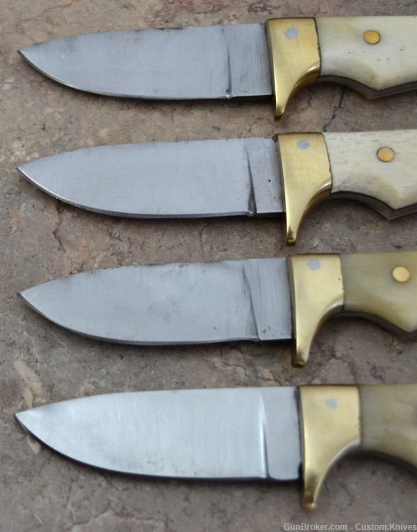 Custom Made Surgical Steel Set of 4 Hunting Knives Bone Handles (AS 10)-img-1