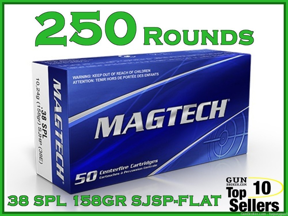 Magtech 38 Special 158 gr Semi-Jacketed Soft Flat Point 38C 250ct Case-img-0
