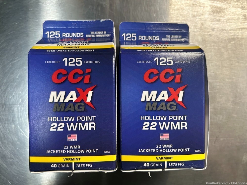 CCI Pour Pack Rimfire Ammo 22 Wmr 40 Gr. Maxi Mag Hp 250rds-img-0