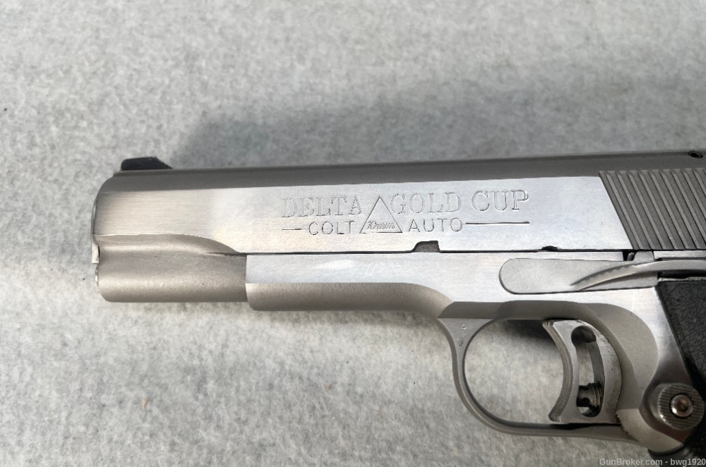 Colt DELTA GOLD CUP 1911 10MM Semi Auto Pistol Stainless 5" SS RARE-img-6