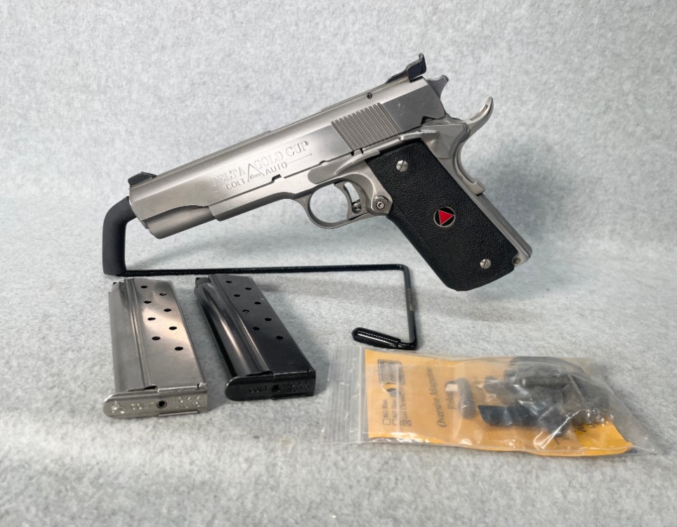 Colt DELTA GOLD CUP 1911 10MM Semi Auto Pistol Stainless 5" SS RARE-img-1
