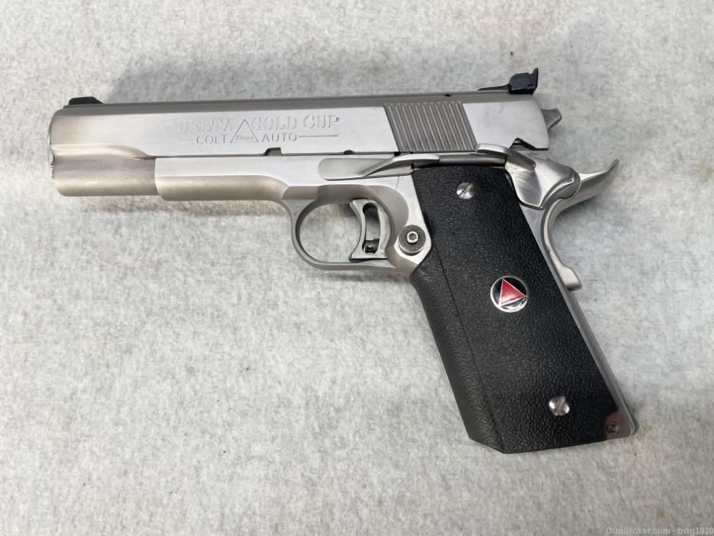 Colt DELTA GOLD CUP 1911 10MM Semi Auto Pistol Stainless 5" SS RARE-img-3