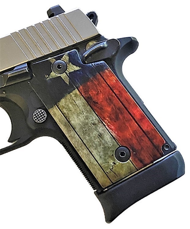 Pearl Grips For Sig Sauer P938 IMOP rustic Texas Flag NEW-img-2