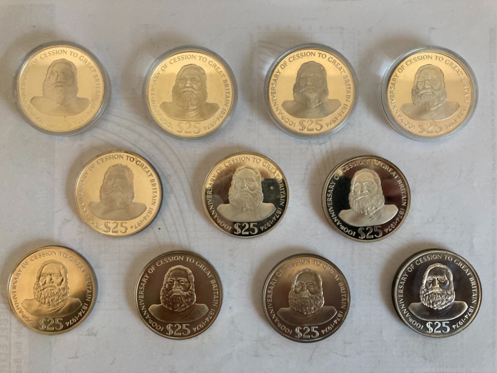 Lot of 11 Fiji 25 Dollar Coins .925 Silver 1.4453 Troy Ounces Silver each-img-1