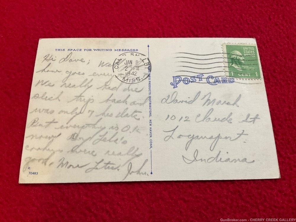 Vintage ww2 army postcard military medic logansport Indiana jan 1942 shelby-img-1