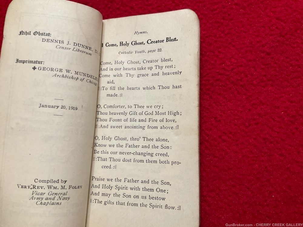 Vintage 1919 catholic war council prayer hymn book mundelein ww1 ww2 bible -img-1