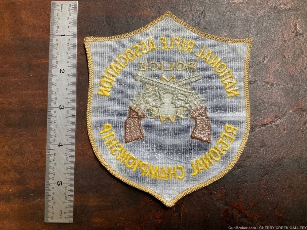 Vintage NRA Police championship pistol revolver patch sw national rifle -img-1