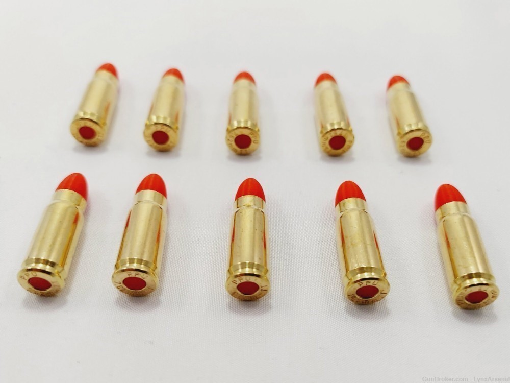 7.62x25 Tokarev Brass Snap caps / Dummy Training Rounds - Set of 10 - Red-img-3