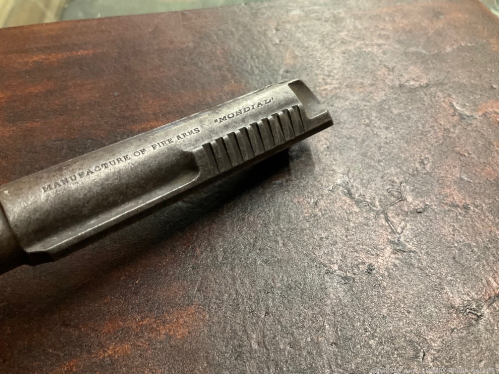 Vintage MONDIAL pistol slide Spain gun part c&r   -img-2