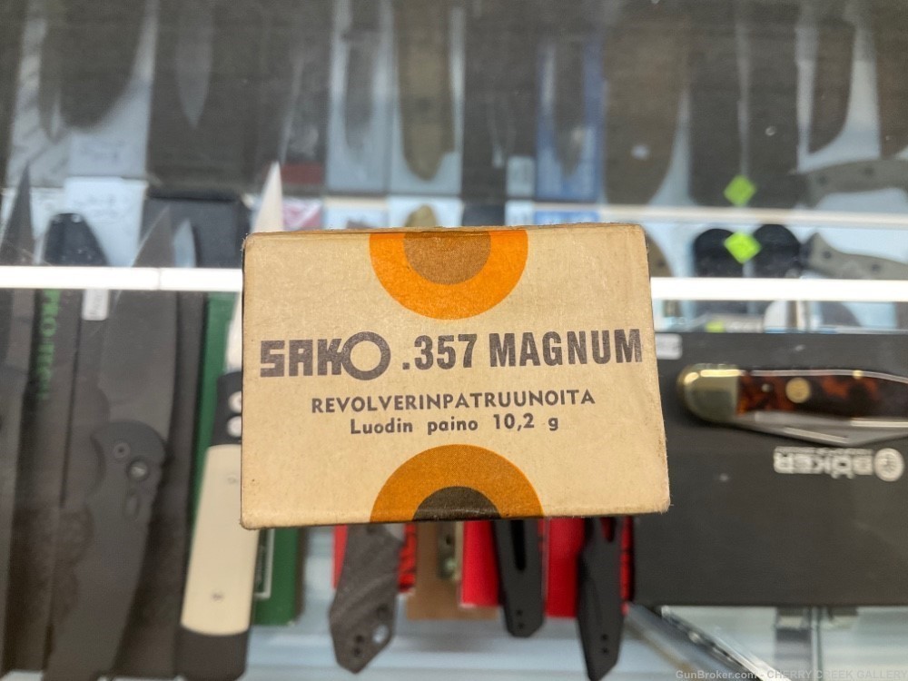 Rare Vintage SAKO 357 magnum ammunition ammo box colt s&w -img-1