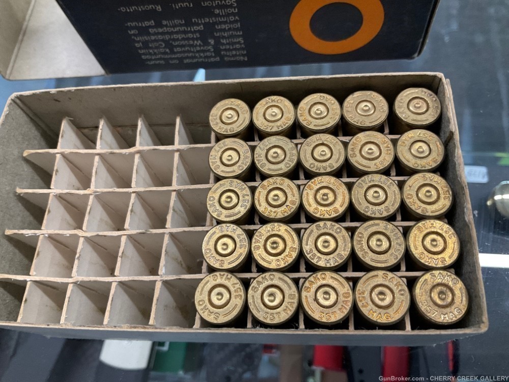 Rare Vintage SAKO 357 magnum ammunition ammo box colt s&w -img-5