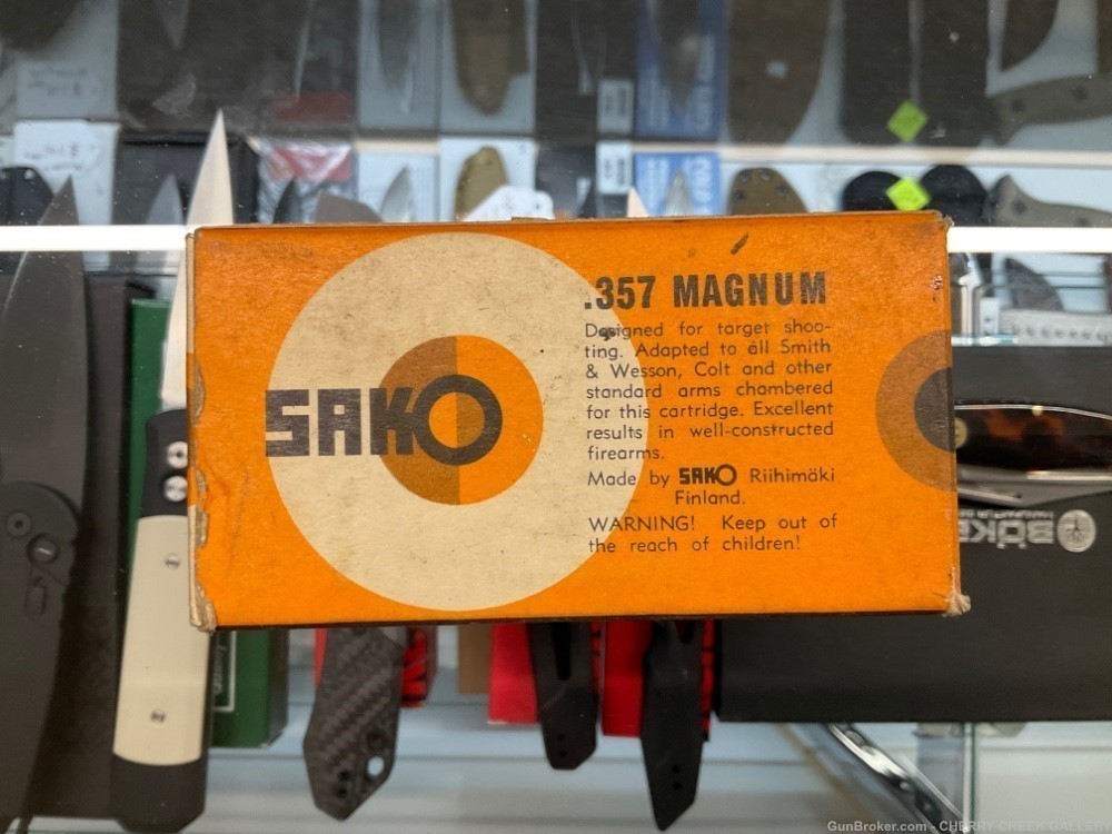 Rare Vintage SAKO 357 magnum ammunition ammo box colt s&w -img-6
