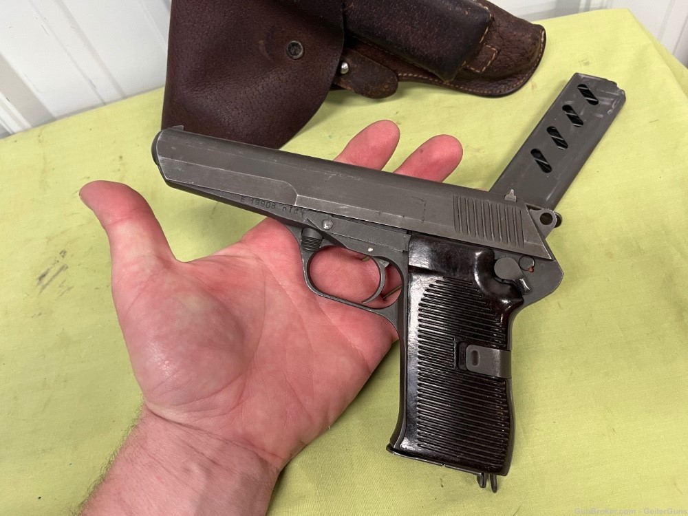 Czech CZ52 7.62x25 Tokarev Pistol with 2 Magazines and Holster Excellent -img-2