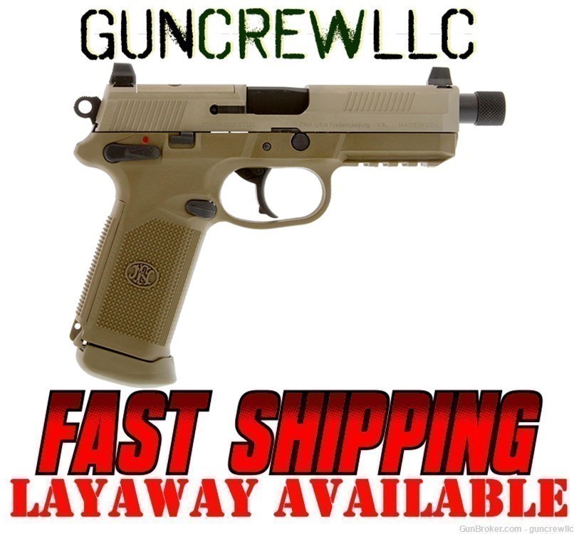 NEW FN FNH 66968 FNX-45 45T Tactical FDE 45ACP NS (2) 15rd mags New Layaway-img-0