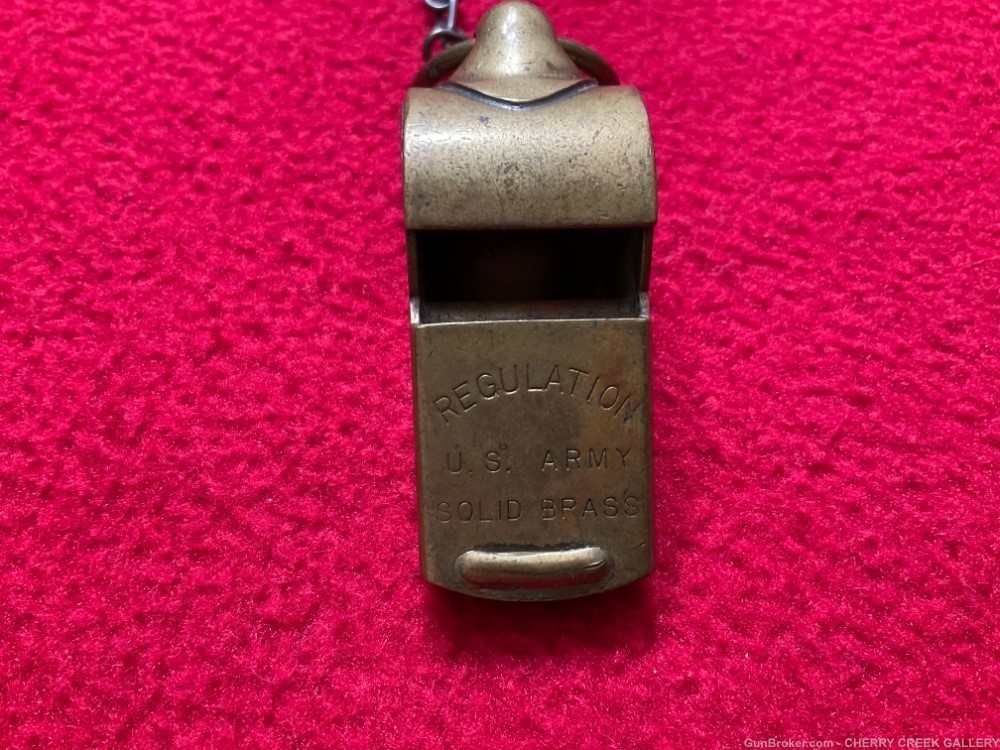 Antique brass US ARMY whistle ww1 ww2 regulation drill Sargent vintage USA-img-4