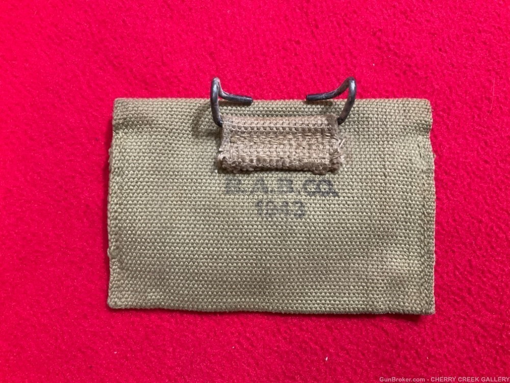 Vintage WW2 US military medic pouch 1943 BAB CO. canvas original GI ISSUE -img-2