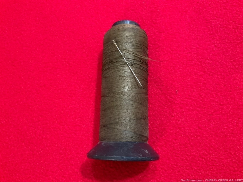 Vintage US military army clothing thread seamstress ww2 od green spool -img-0