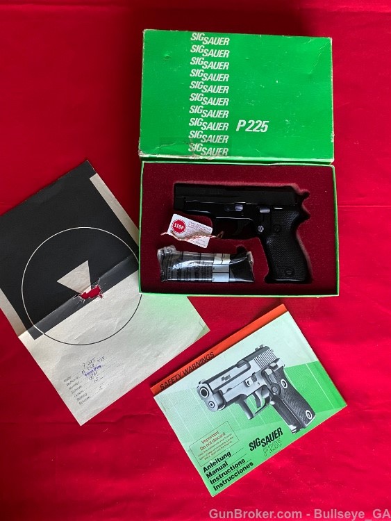 Sig Sauer P225 West German "JH" 1987 Numbers Matching Green Box  & Target-img-0
