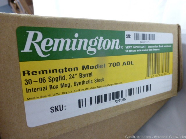 NIB Remington 700 ADL 30-06 24" Bolt Action Black Synthetic R27095-img-9