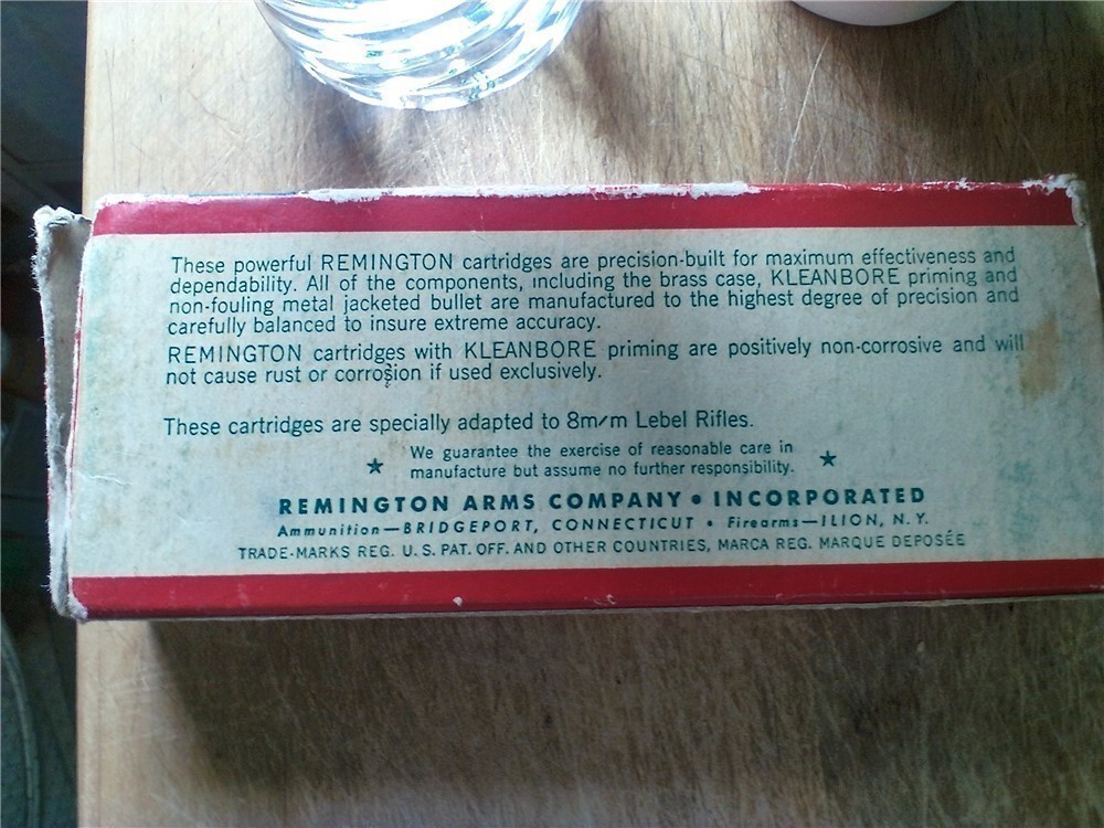 Vintage Remington Kleanbore 8mm Lebel Hi-Speed 170 gr. SPammo-full box-img-4