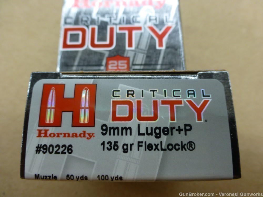 HORNADY CRITICAL DUTY 9mm +P 135gr FLEXLOCK 9x19 50rds 90226-img-1