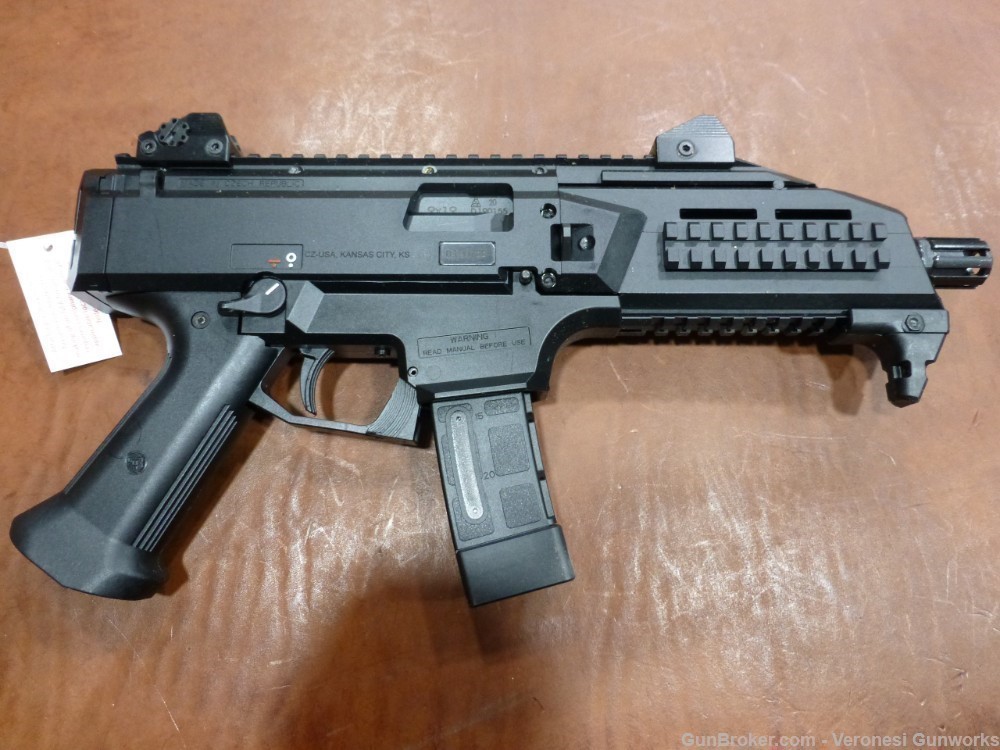 NIB Black CZ Scorpion Evo 3 S1 9mm 7.7" Barrel 20rd Mags 91351 9mm Pistol-img-1